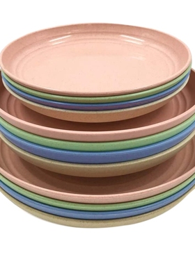 12 Pack Wheat Straw Plates Set,Dinner Dishes, Dinner Plate,