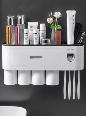 Magnetic Adsorption Inverted Toothbrush Holder Double