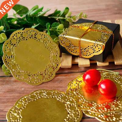 50Pcs 3.5 Inch Hollow Floral Round Lace Paper Doilies Party