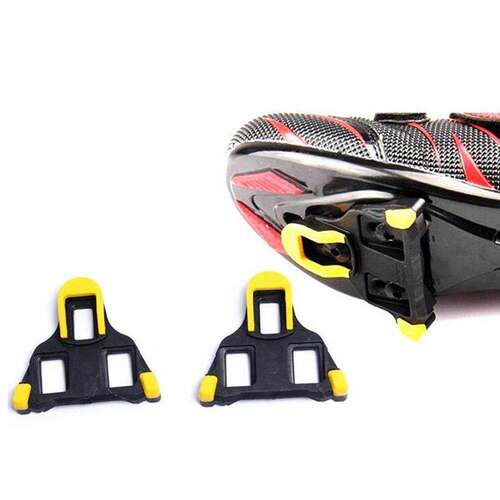 One set 2 x Bicycle Bike Self-locking Pedal Cleats Set Yello
