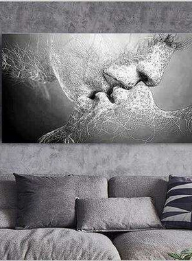 Black Canvas Painting Abstract Home Bedroom Decoration Wall