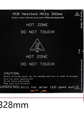 Mk2A 300X300X3.0Mm Reprap Ramps 1.4 Pcb Aluminum Heatbed Hot