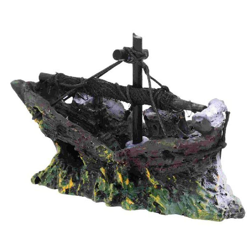 aquarium shipwreck decor pirate boat wreck ornament home
