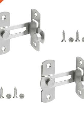 2Set 90 Degree Stainless Steel Door Latch Right Angle Slidin