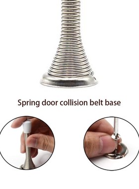 1Pcs Rubber Cap Metal Door Stops Spring Stopper Wall Mounted