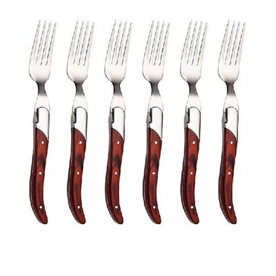 Laguiole Long Wood Handle Dinner Forks Steak Table Fork