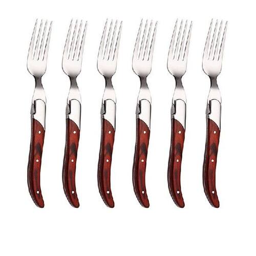 Laguiole Long Wood Handle Dinner Forks Steak Table Fork
