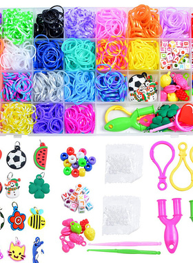 4500pcs Rubber Bands DIY Weaving Tool Box Creative Set Elast