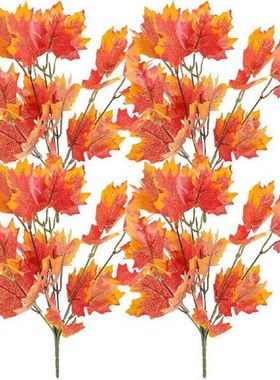 Leaves Maple Fall Artificial Branch Decoration Stems Autumn