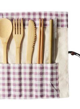 Travel-Cutlery-Set Bamboo Zero-Waste Utensils Wooden Eco-Fri