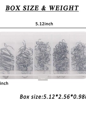 120pcs/box High Carbon Steel Fishing Treble Hooks Kit Strong