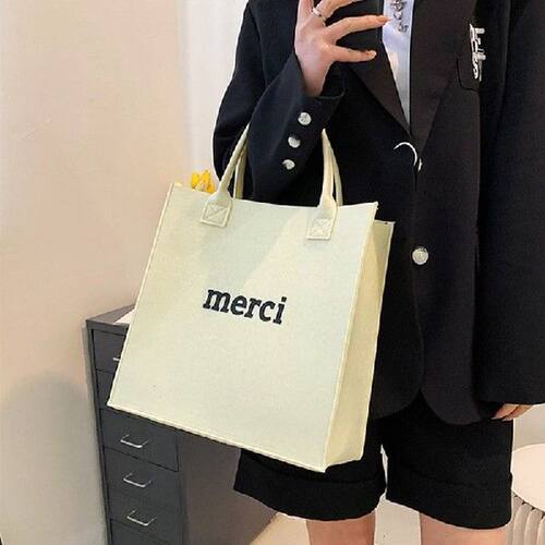 New Fashion Felt Bag Portable Solid Color Storage Bags