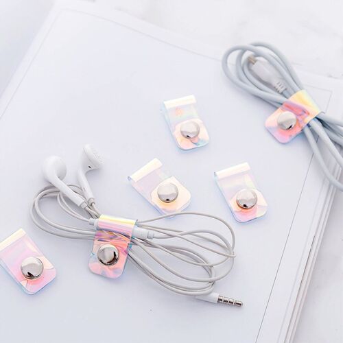 5pc Cable Winder Organizer Desk Set Wire Data Line Holder P