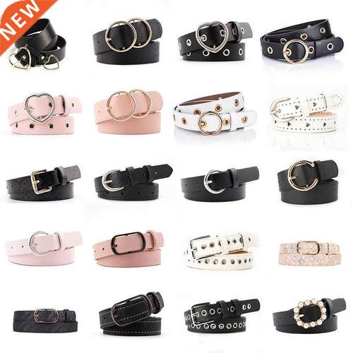 Hot Fashion Women PU Belt 66 Styles Metal Buckle Waistband D
