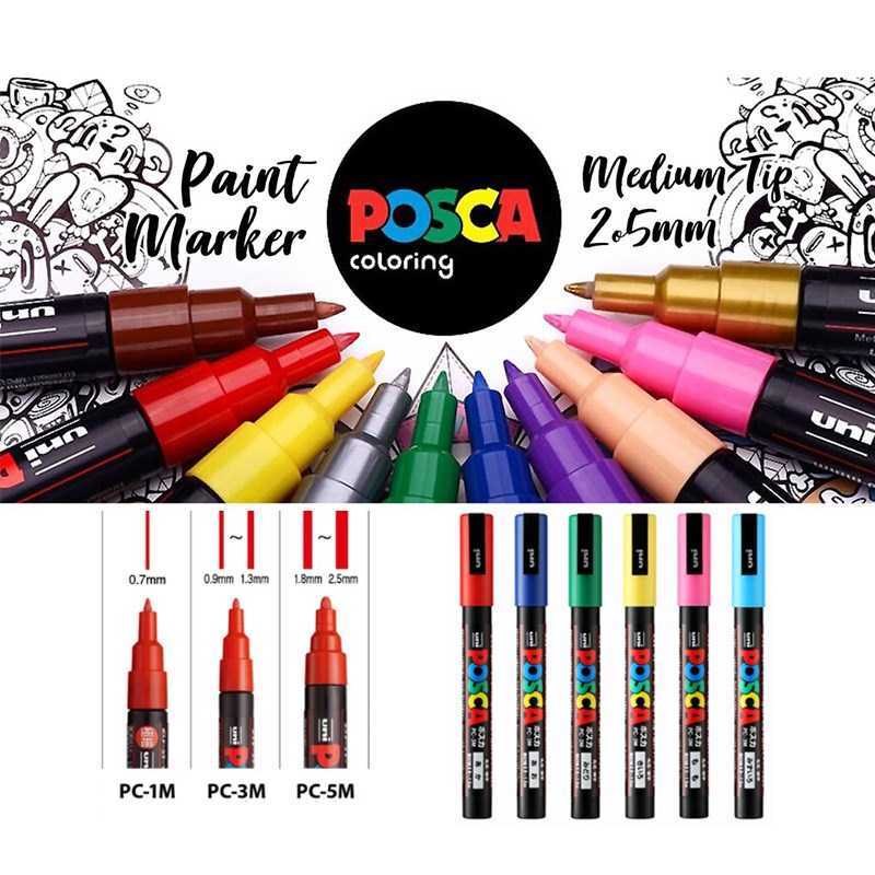 Uni Posca Acrylic Paint Marker Pen Set PC 1M PC 3M PC 5M PC图片
