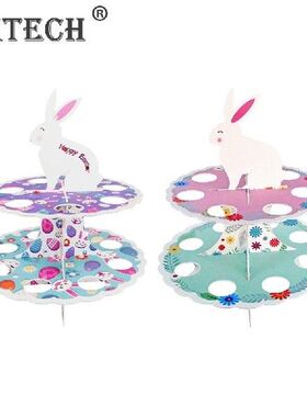 Easter Cupcake Stand 2 Tier Happy Easter Bunny Egg Flower