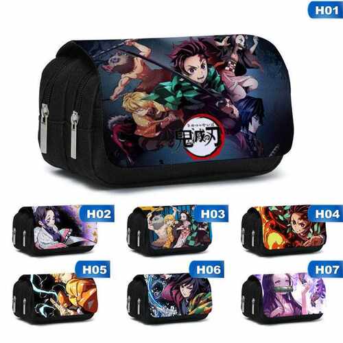 1Pcs Anime Demon Slayer Kimetsu No Yaiba Pencil Case Zipper