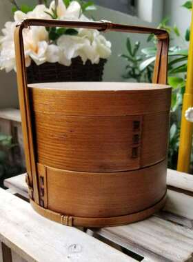 Japanese style lacquer double deck portable lunch box