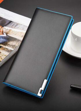 New men's wallet Thin slim wallet leather long Male