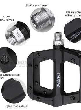 1pair Bicycle Nylon Foot Perlin Bearing Pedal Anti-Slip-on M