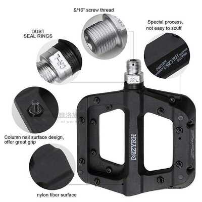 1pair Bicycle Nylon Foot Perlin Bearing Pedal Anti-Slip-on M