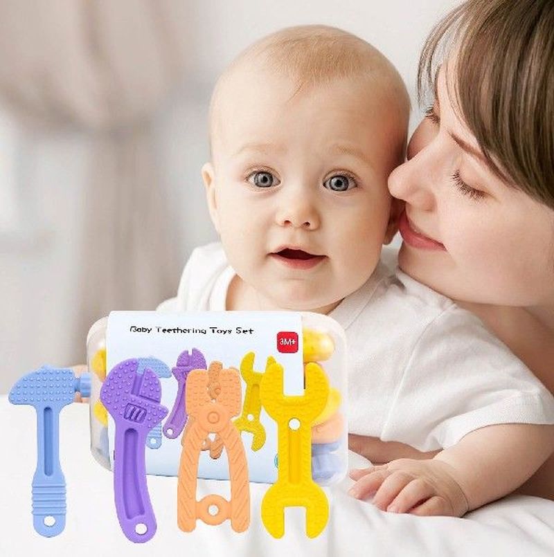 Baby Teether Toys 4 Pcs Teething Toys For Babies Silicone