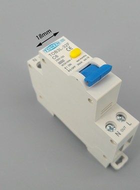 *18MM 230V 50/60Hz RCBO 1P+N 6KA Residual current differenti
