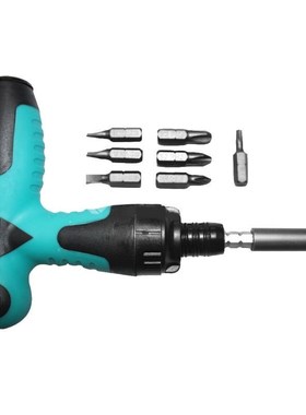 7pcs Ratchet Screwdriver Set T Type Wrench S2 Bit Multifunct