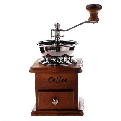 Manual coffee grinder Wood metal hand mill Spice mill wood c