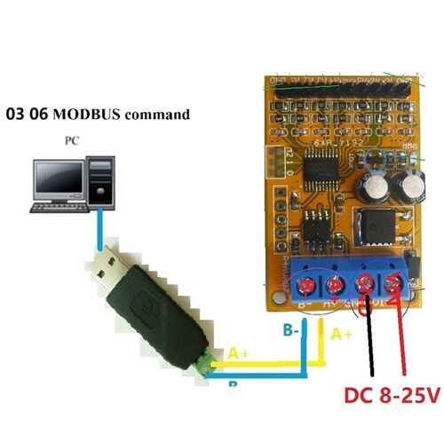 5V/10V 7Ch RS485 Analog Voltage Sampler ModBus RTU Board for