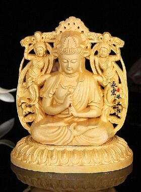 Boxwood Wood Buddha Car Decoration Boxwood Wood Carving