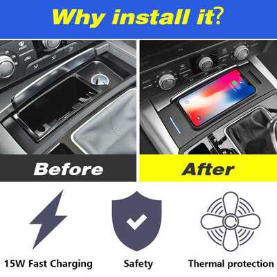 Vtear Car QI Wireless Charger For Audi A6 C7 A7 2012 2018 A