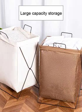 Storage Baskets Fabric-Hamper Bathroom Foldable Simple House