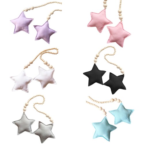 Nordic Boho Room Decor Double Star Wooden Beads Cotton