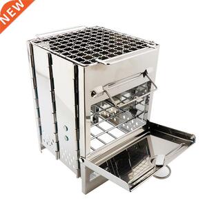 Portable Grill Rack Stainless Steel Stove Pan Camping Roaste
