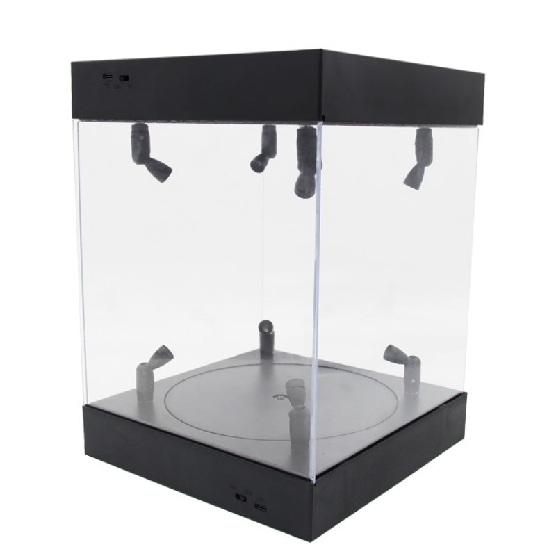 Acrylic Display Case Self-Install Clear Cube Box With turnta