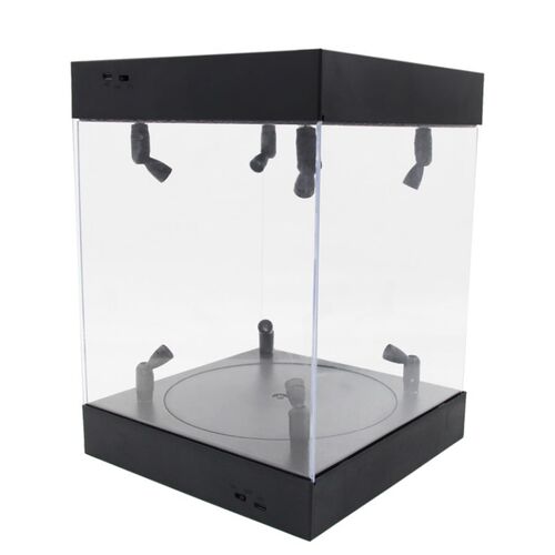 Acrylic Display Case Self-Install Clear Cube Box With turnta