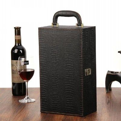Wine Bottle Box Leather Luxury Bag 2 Red Wine Champagne