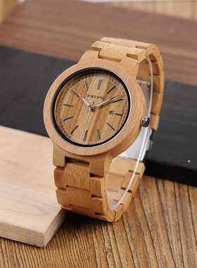 relogio masculino BOBO BIRD Wooden Men Wood Male Quartz Wr