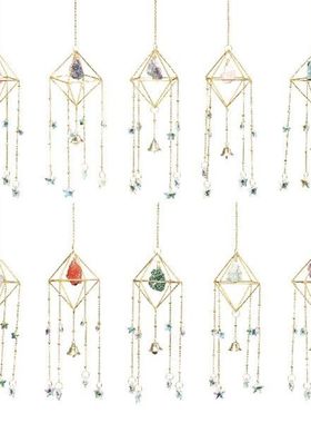 Crystal Windchime Raw Stone Wind Chime Elegant Artwork Raw