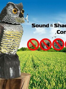 Flying Bird Scarer Rotating Head Owl Prowler Hanging Eagle