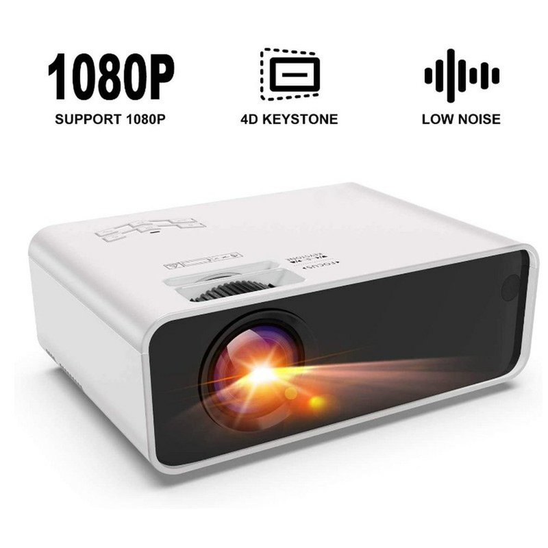 Mini Projector Portable Small Projector Support 1080P 4D