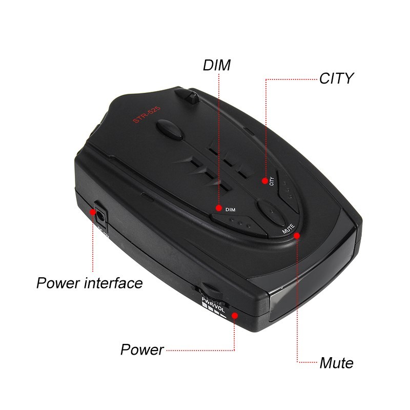 STR-525 Radar Detector Car Anti Radar Laser Voice Alert Alar
