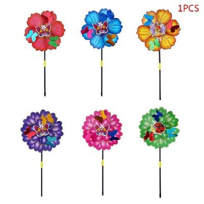 3D Kupu-kupu Bunga Kincir Angin Warna-warni Spinner Taman