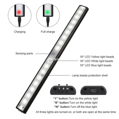 Motion Sensor Closet Night Lights 18 LEDS 7 Modes U