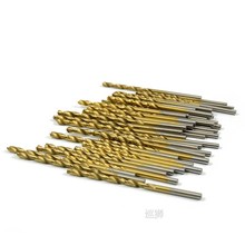 CMCP 50pcs Titanium Coated Drill Bits Set HSS Mini Extractor