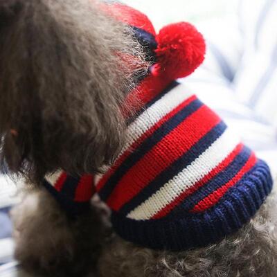 Dog Sweater Pet Knitwear Wool Blend for Home Hoodie Stripe