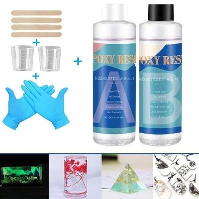 Epoxy Resin Kit Crystal Clear Hardener Kit Easy Mix Diy