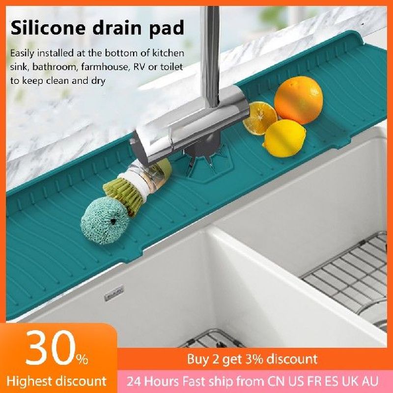 Kitchen Faucet Absorbent Mat Silicone Sink Splash Guard