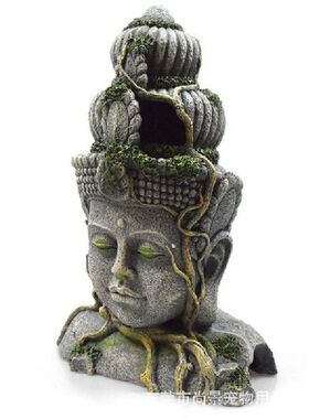 Worn-out Aquarium Decoration Resin Bodhisattva Statue Fish